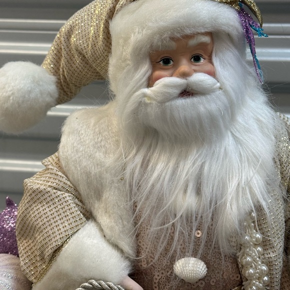 Festive Santa Claus Figurine with Gold and Purple Accents. NEW - Picture 3 of 4
